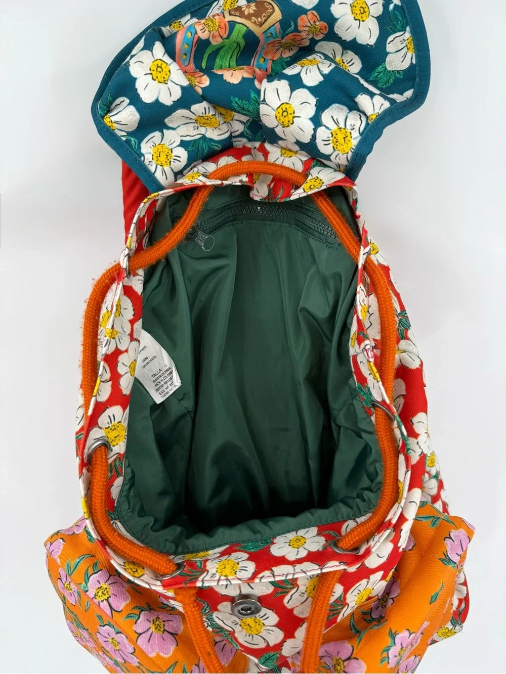 Agua Bendita Peach Floral Western Print Backpack | Multi | One Size